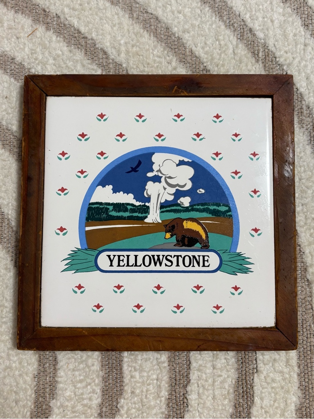 5/$25 Vintage Wooden Framed Ceramic Artwork